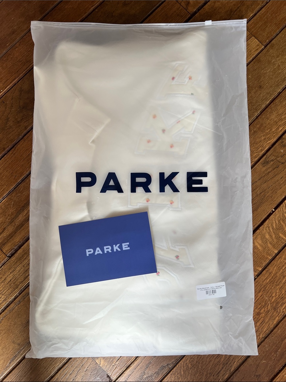 PARKE Ivory Floral Varsity Heritage Mockneck Size S/M Maggie & Emma NIB NWT - Picture 4 of 13